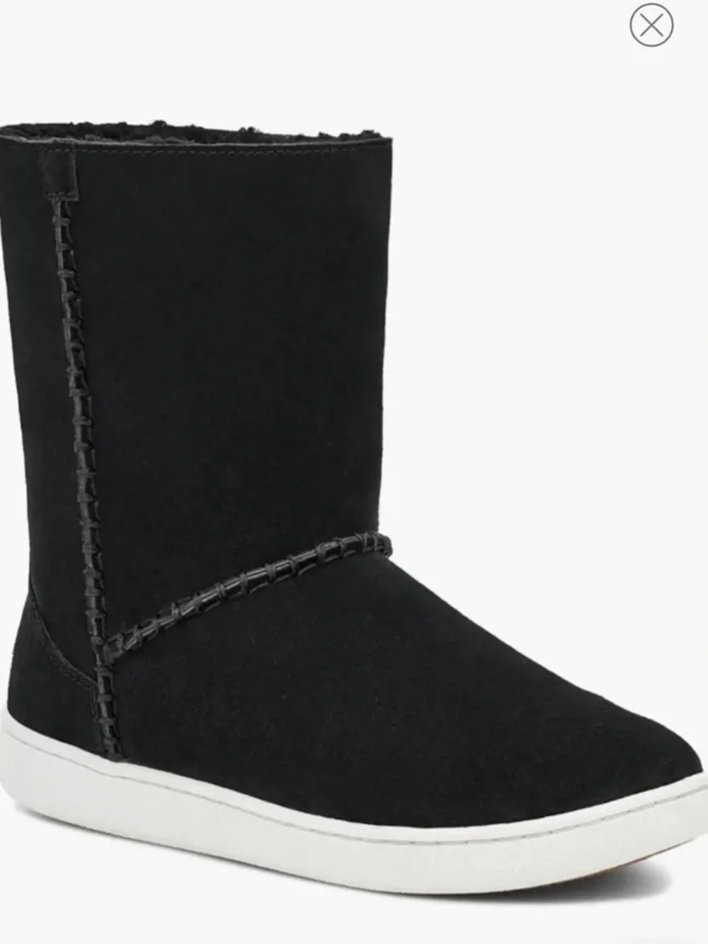 Women's UGG Black Faux-Shearling Ankle Boot Sneaker